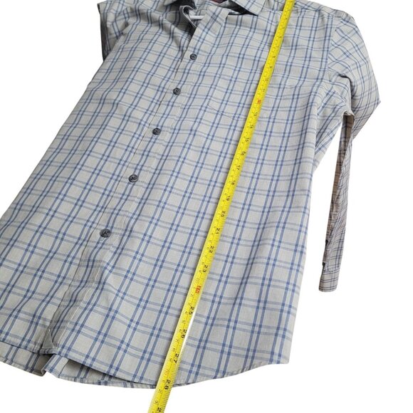 UNTUCKit Benziger WF Regular Fit Wrinkle Free Gray Blue Long Sleeve Shirt Size M - Picture 11 of 12